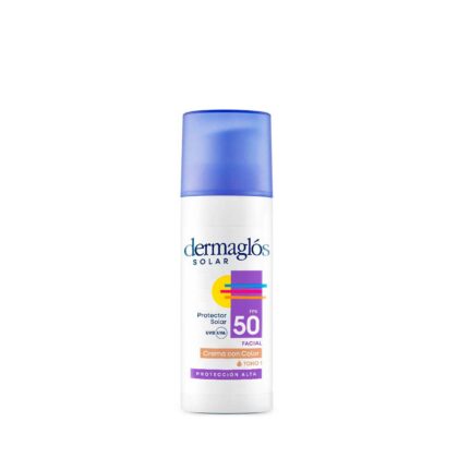 Dermaglos protector solar facial FPS50 con color tono 1 cr x 50gr