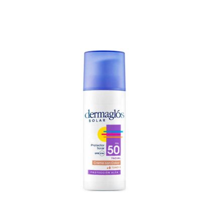 Dermaglos protector solar facial FPS50 con color tono 2 cr x 50gr