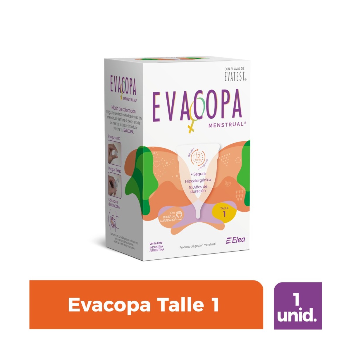 Evacopa menstrual D40 talle 1 x 1