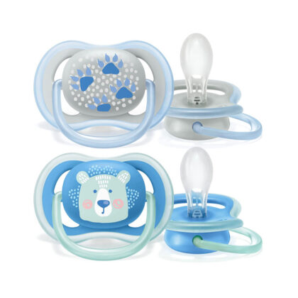 Avent chupete ultra air 6-18 oso/patitas x 2
