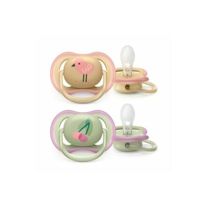 Avent chupete ultra air 0-6 meses cereza/pajaro nena x 2