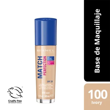 Rimmel match perfection base de maquillaje 100 ivory x 30ml