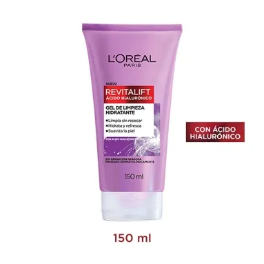 Loreal revitalift ácido hialurónico gel de limpieza hidratante x 150ml