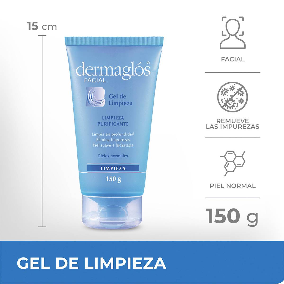 Dermaglos facial limpieza purificante piel normal gel x 150gr