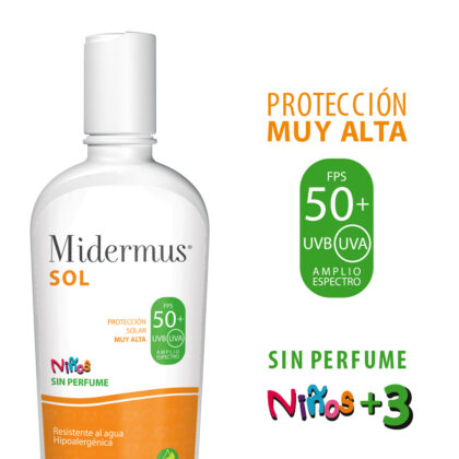 Midermus protector solar FPS50 bebes y niños emulsion x 150ml
