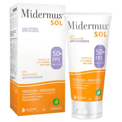 Midermus protector solar facial FPS50 emulsion x 70gr