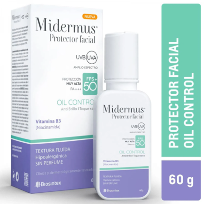 Midermus protector solar facial FPS50+ oil control x 60gr