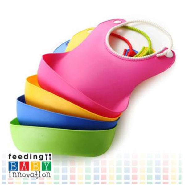 Baby innovation babero con contenedor azul x 1