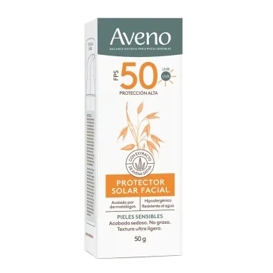 Aveno protector solar facial FPS50 cr x 50gr