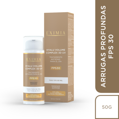 Eximia hyalu volume complex 3D UV FPS30 crema facial todo tipo de piel x 50gr
