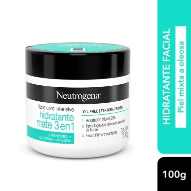 Neutrógena face care intensive hidratante mate 3 en 1 x 100gr