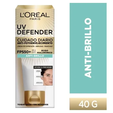 Loreal UV defender cuidado diario anti-brillo FPS50 x 40gr