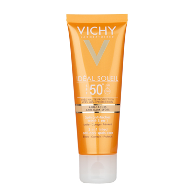 Vichy capital soleil protector solar antimanchas spots 3 en 1 con color FPS50  x 50ml