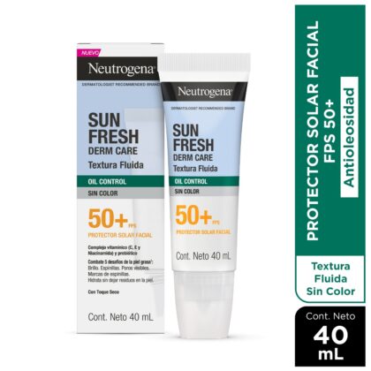Neutrógena Protector Solar Sun Fresh Oil Control Fluido Sin Color FPS 50+ x 40 ml