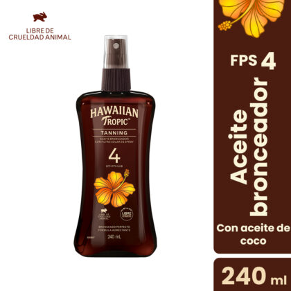 Hawaiian tropic aceite spray bronceador FPS4 x 240ml
