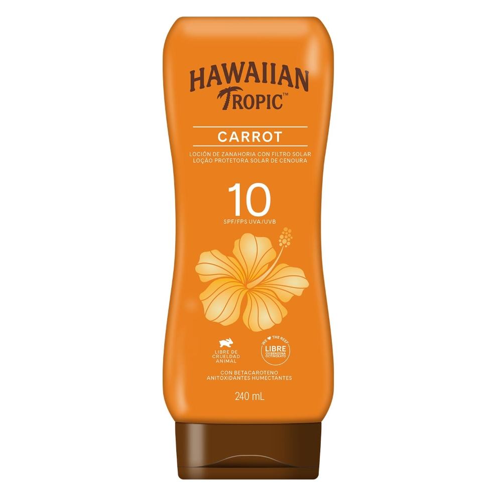 Hawaiian tropic carrot loción bronceadora FPS10 x 240ml